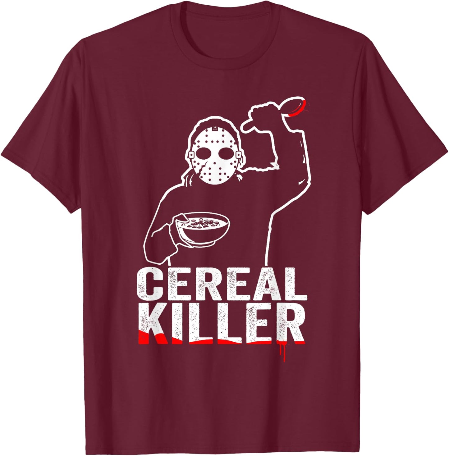 Funny Cereal Killer Shirt - Breakfast T-Shirt - T-Shirt | Maroon