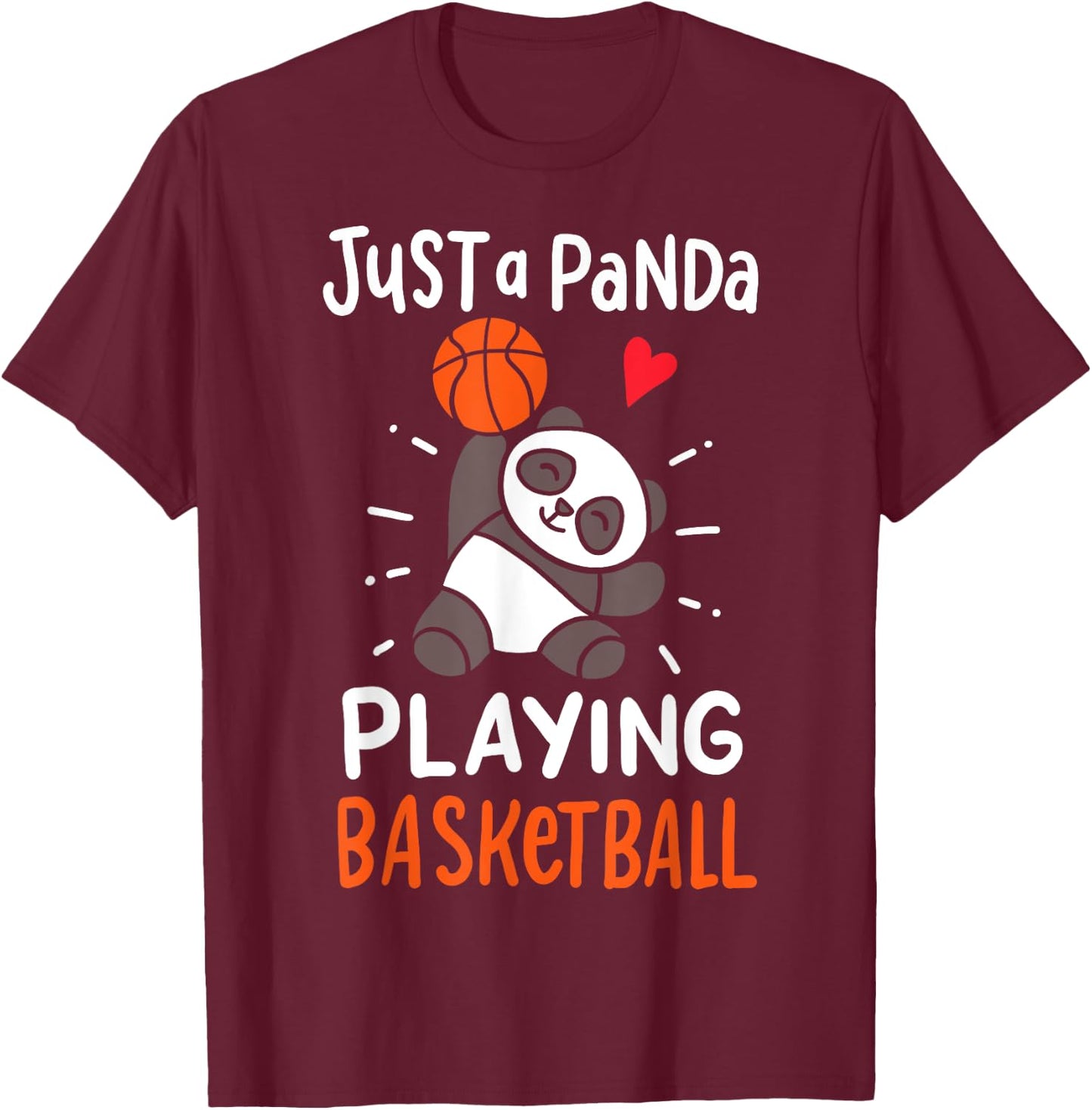 Basketball Panda T-Shirt - T-Shirt | Maroon