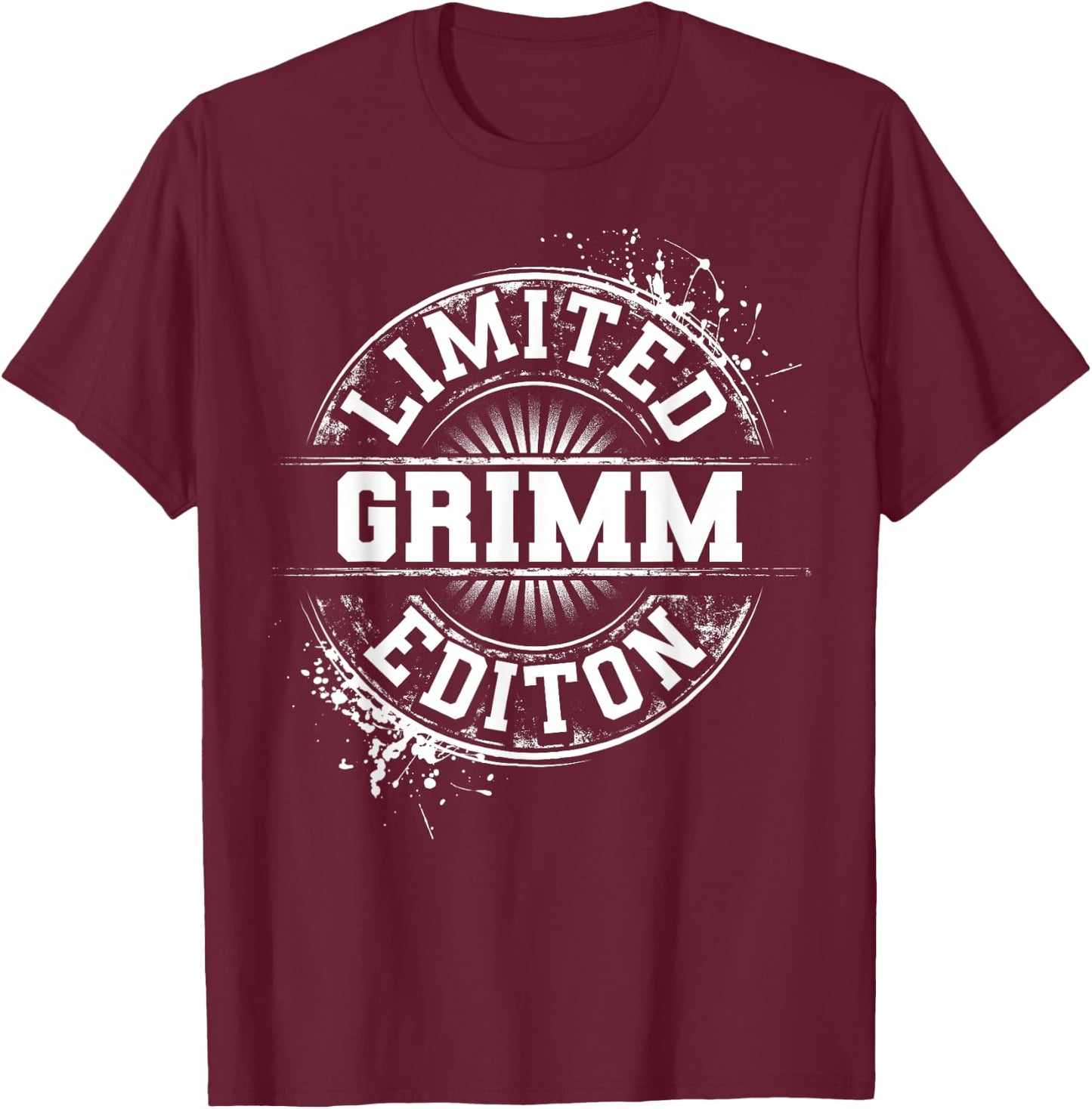 GRIMM Funny Surname Family Tree Birthday Reunion Gift T-Shirt - T-Shirt | Maroon