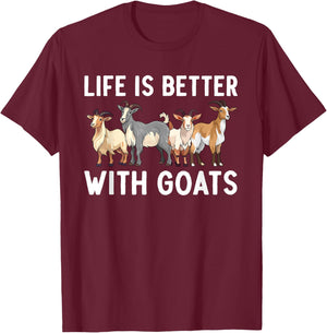 Cool Goat Design Women Farm Animal Pygmy Goat Lover T-Shirt - T-Shirt | Maroon