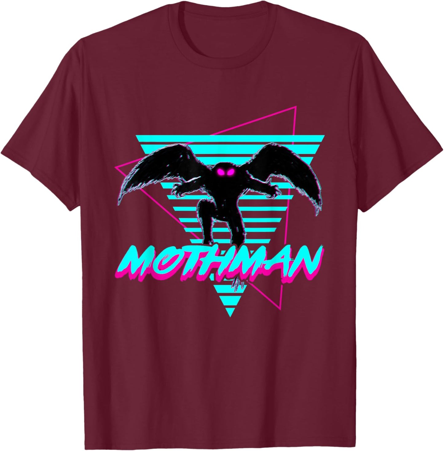 Mothman Cryptid Cryptozoology Retro T-Shirt - T-Shirt | Maroon