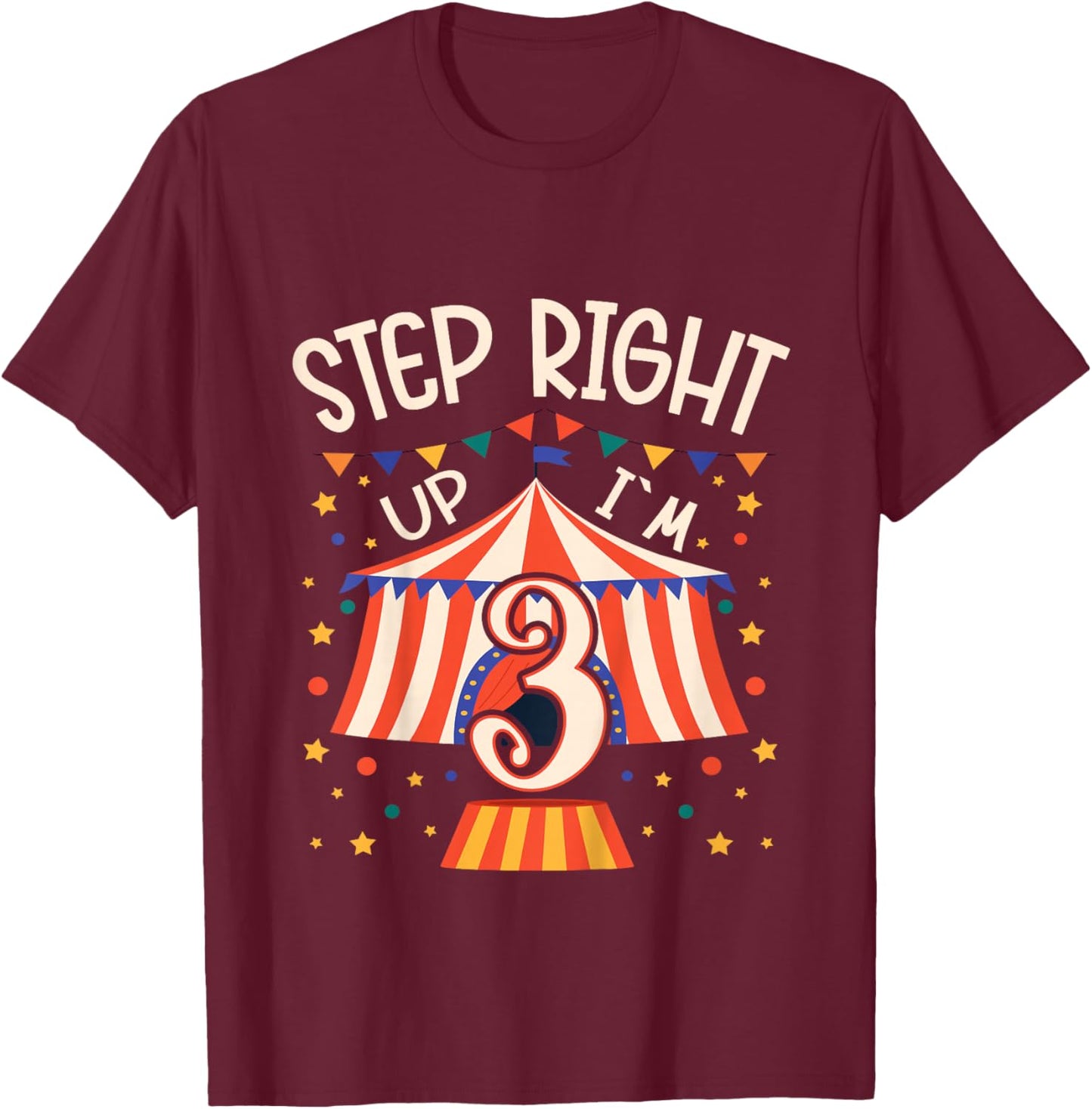 Kids Circus Birthday Party - 3rd Birthday Boy 3 Years Old T-Shirt - T-Shirt | Maroon