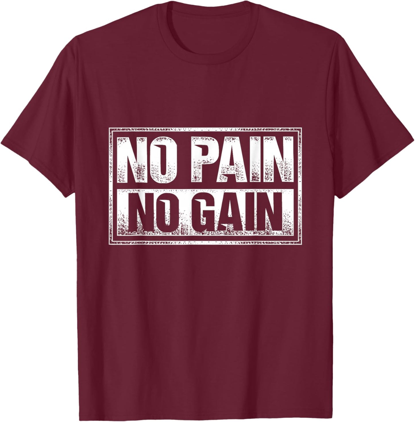 No Pain No Gain - Gym Workout & Fitness Training T-Shirt - T-Shirt | Maroon