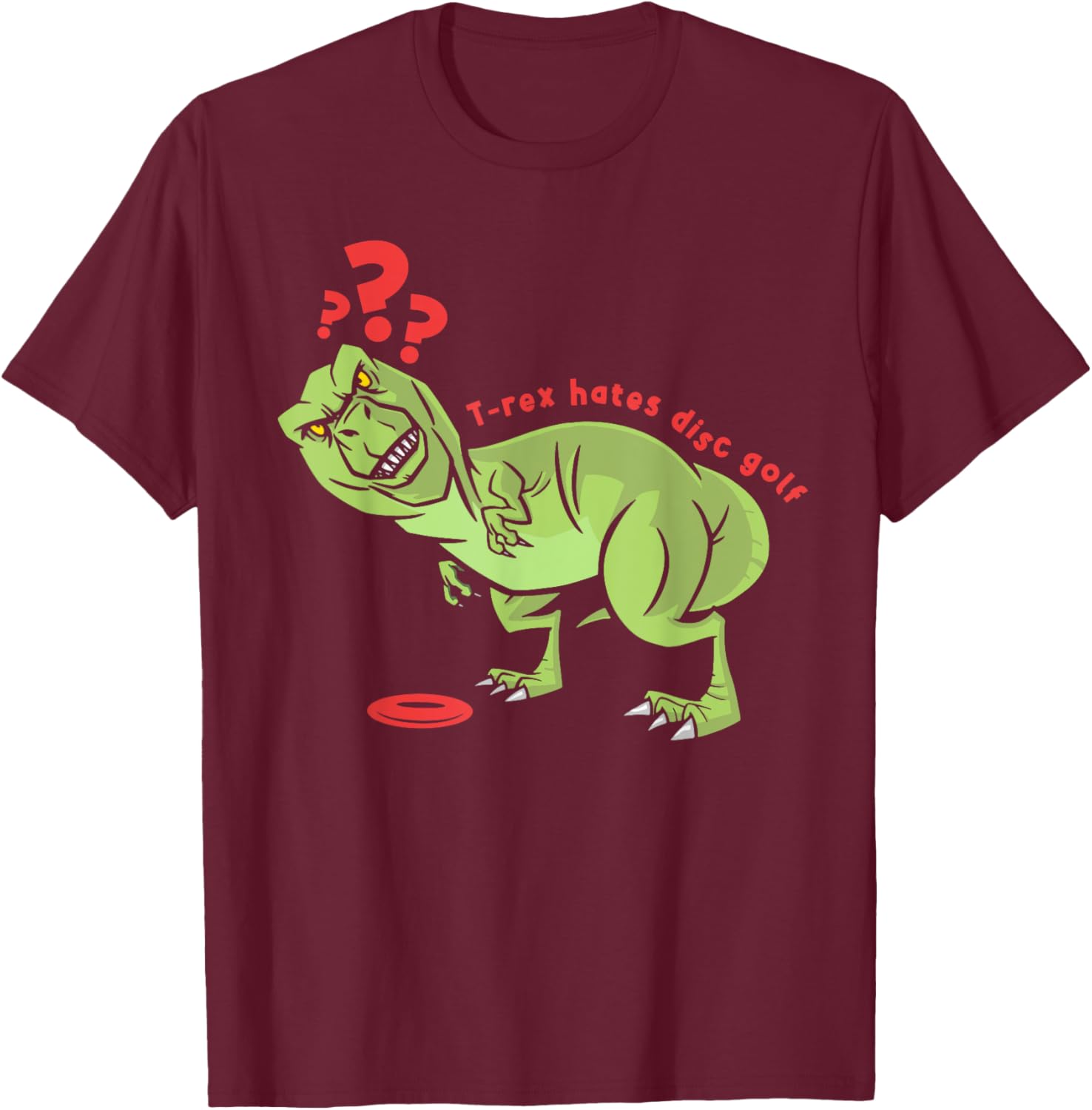 Funny Disc Golf T Rex Kids T-Shirt - T-Shirt | Maroon