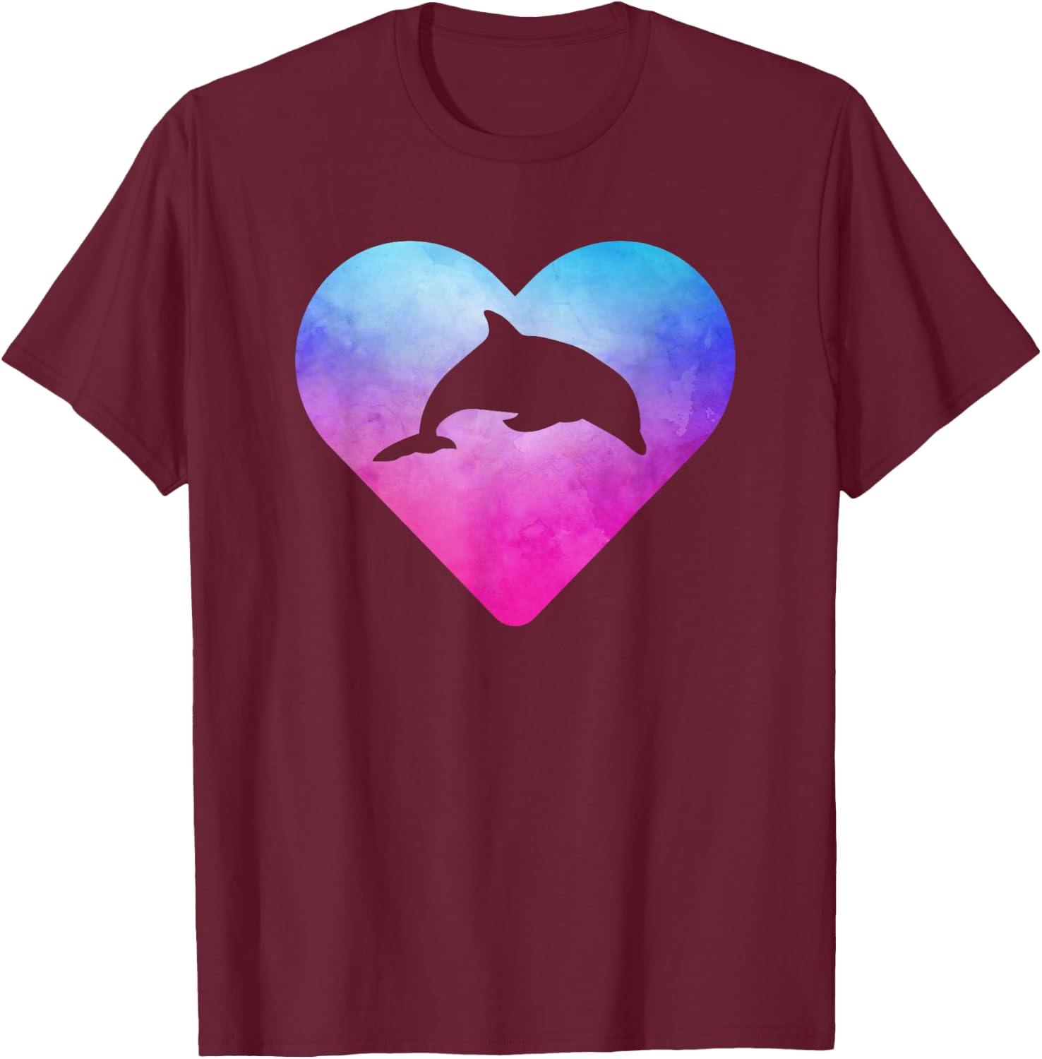 Women or Girls Dolphin T-Shirt - T-Shirt | Maroon
