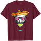 Women Cinco de Mayo Golf Ball With Sombrero Margarita Golfer T-Shirt - T-Shirt | Maroon