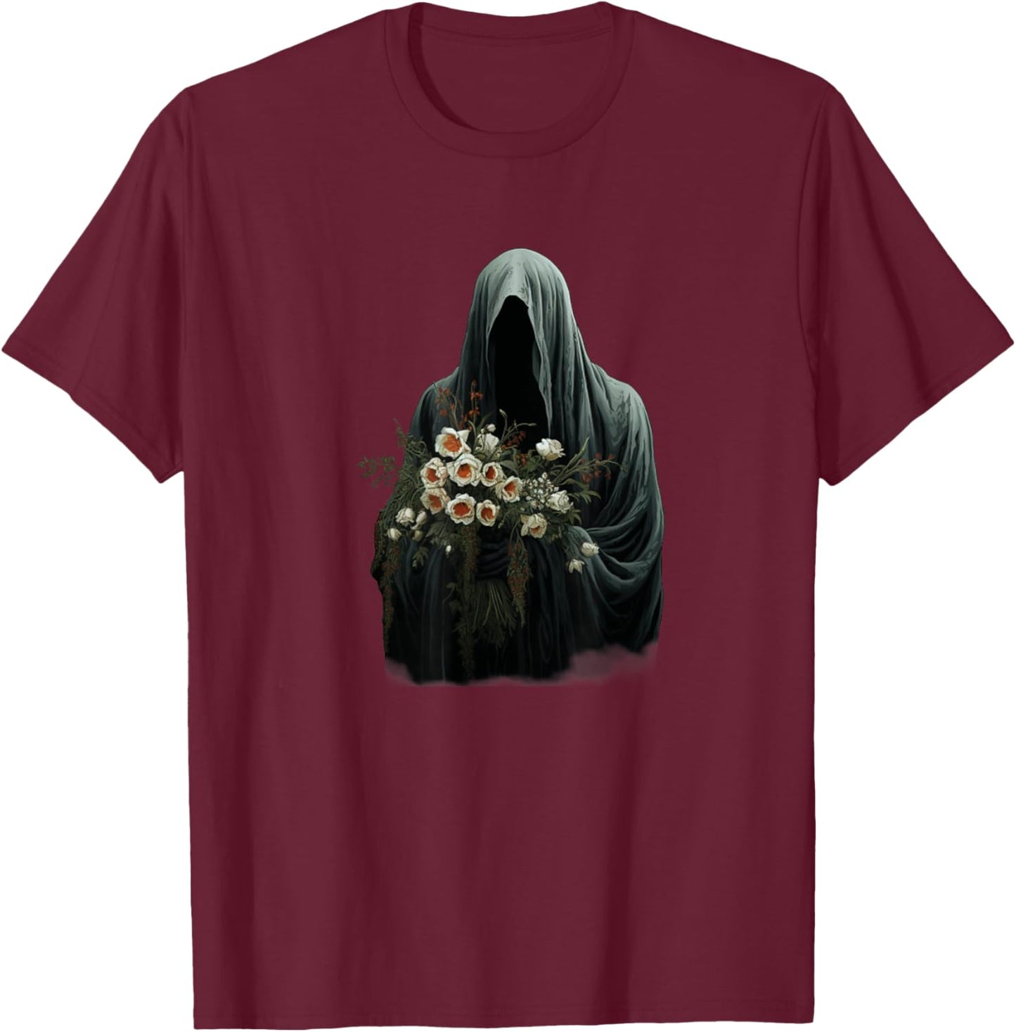 Halloween Costume Vintage Floral Ghost Pumpkin Funny Graphic T-Shirt - T-Shirt | Maroon