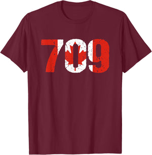 709 Newfoundland and Labrador Area Code Canada T-Shirt - T-Shirt | Maroon