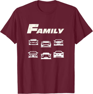 Fast Car Family Funny T-Shirt - T-Shirt | Maroon
