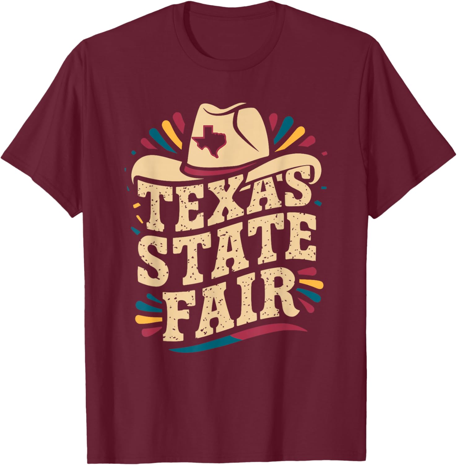 Texas State Fair Cowboy Hat Texas State Fair T-Shirt - T-Shirt | Maroon
