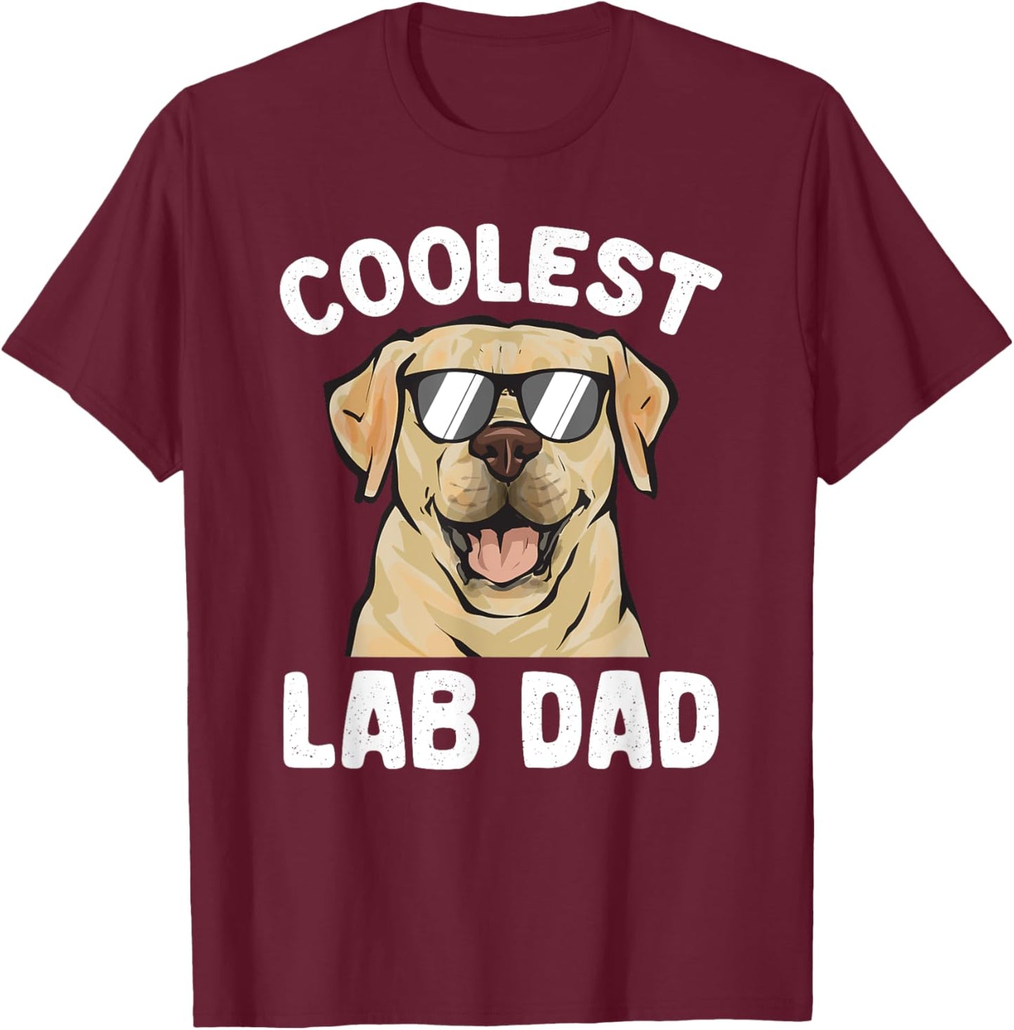 Yellow Labrador Retriever Coolest Lab Dad Yellow Lab T-Shirt - T-Shirt | Maroon