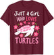 Just a Girl Who Loves Turtles Turtle Gift Small T-Shirt - T-Shirt | Maroon
