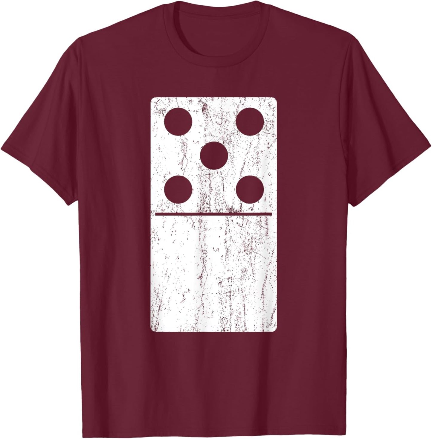 Domino Matching Group Tiles Five-Zero 5-0 Funny T-Shirt - T-Shirt | Maroon