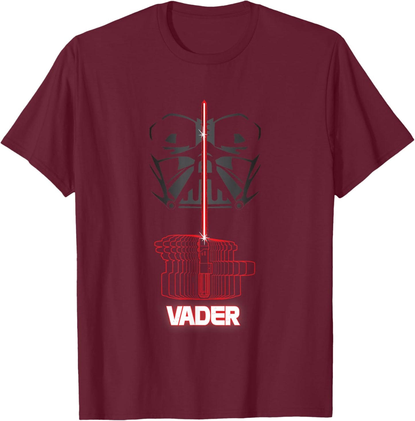 Star Wars Iconic Darth Vader Light Saber Big Chest Portrait T-Shirt - T-Shirt | Maroon