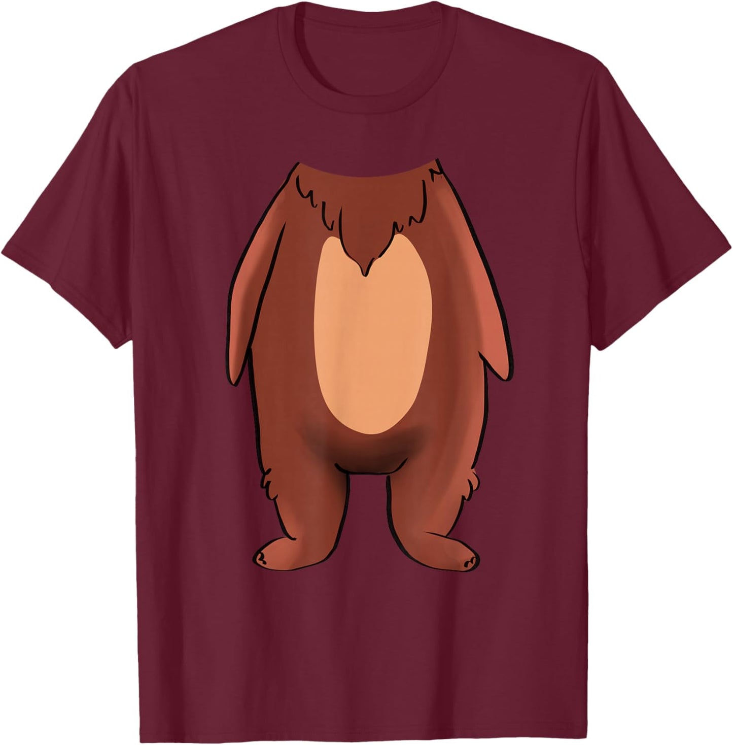 Bear Halloween Costume Shirt - Brown Grizzly Bear T-Shirt - T-Shirt | Maroon