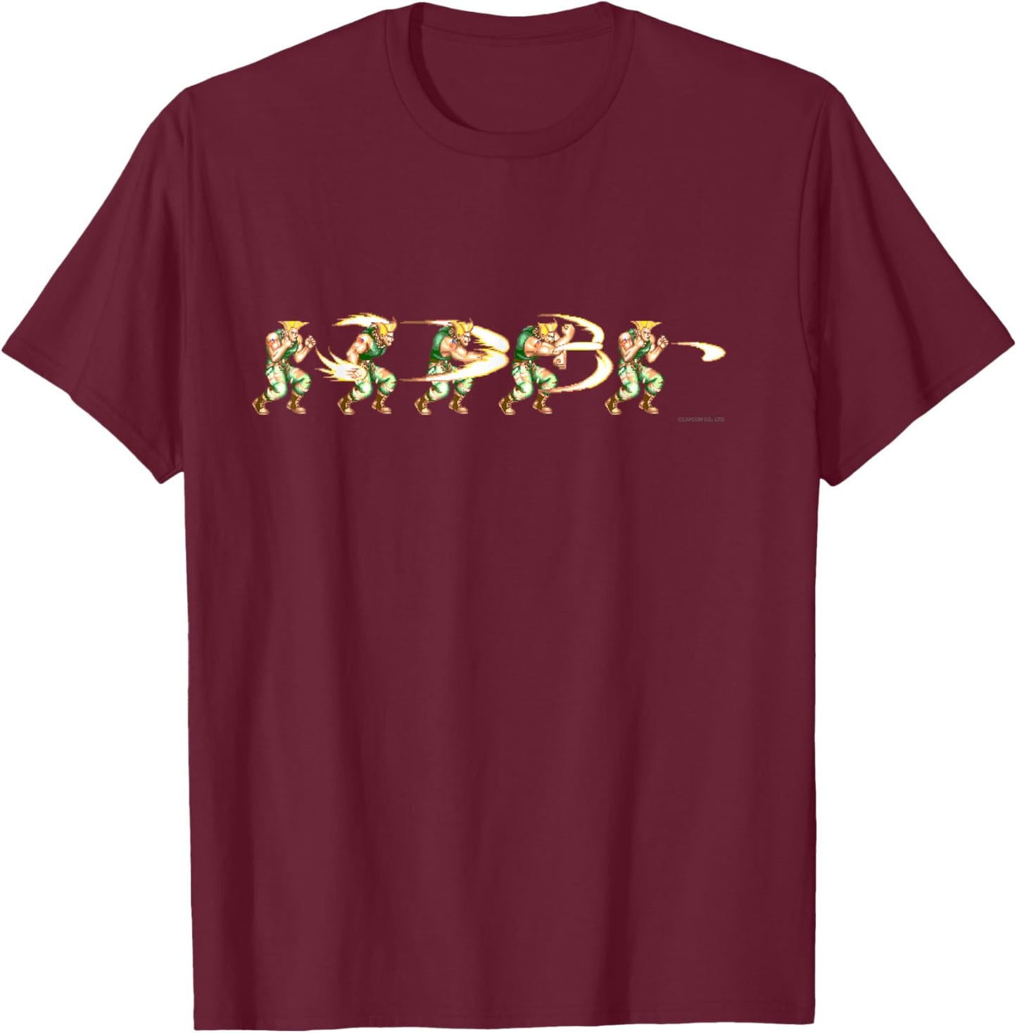 Street Fighter Ii Guile (sonic Boom) T-Shirt - T-Shirt | Maroon