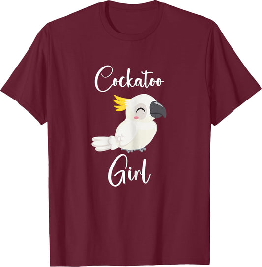Funny Cockatoo Girl Shirt Parrot Animal Cockatoo Lover T-Shirt - T-Shirt | Maroon