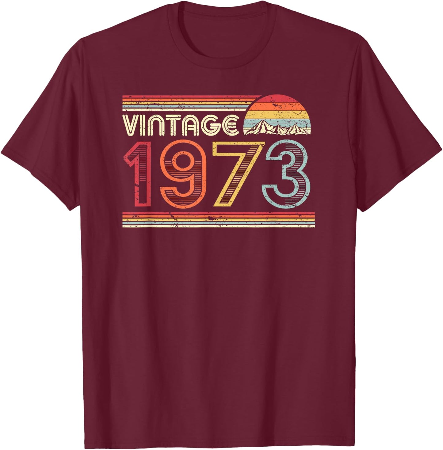 1973 Vintage Shirt, Birthday Gift . Retro Style T-Shirt - T-Shirt | Maroon
