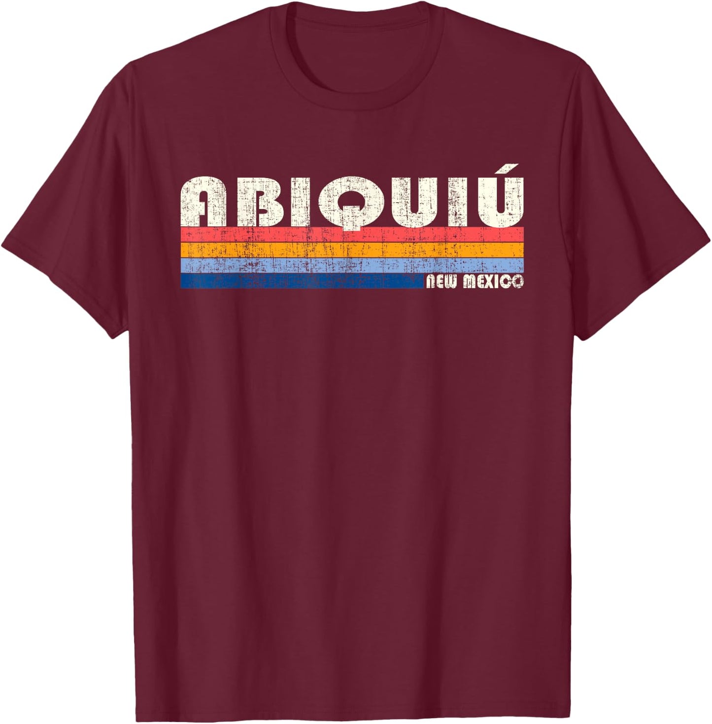 Vintage 70s 80s Style Abiquiu NM T-Shirt - T-Shirt | Maroon