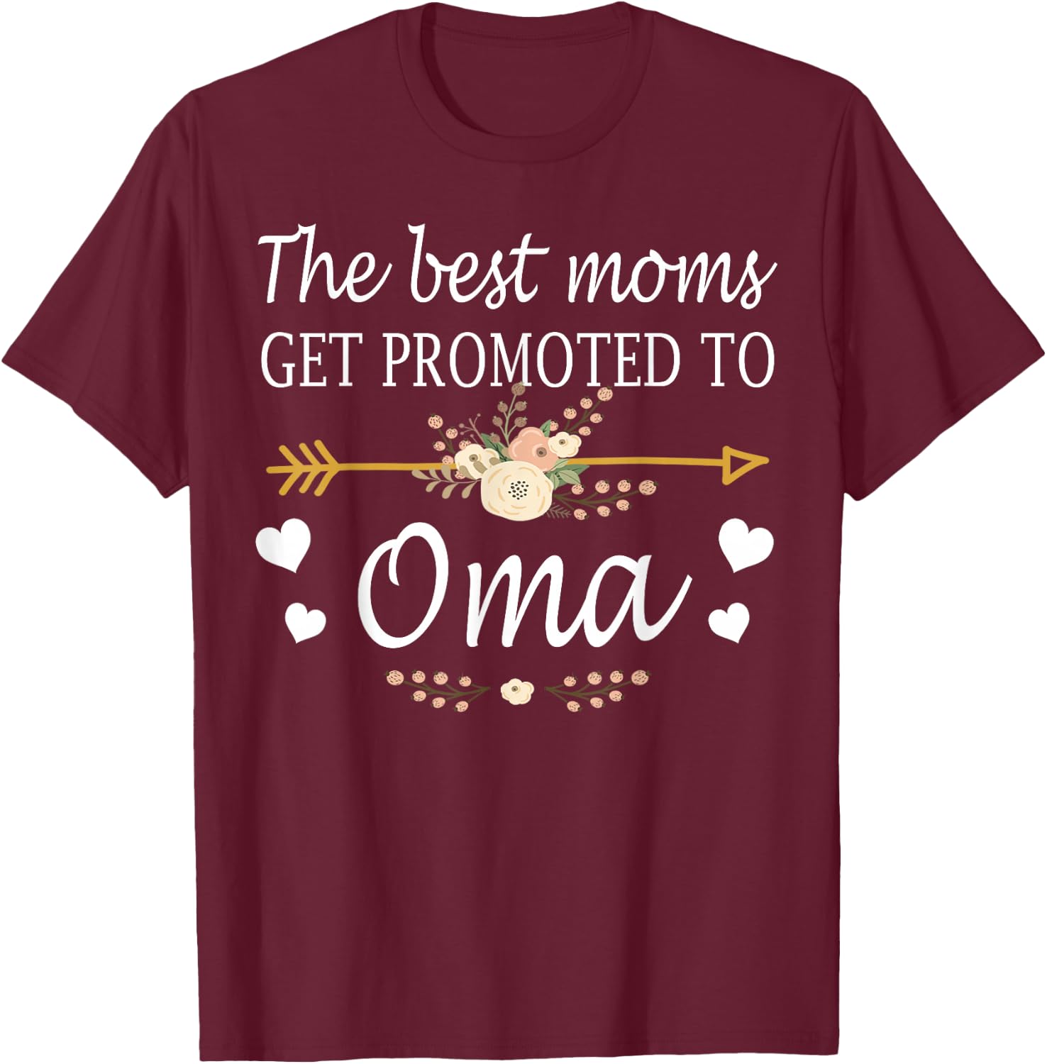 The Best Moms Get Promoted To Oma Shirt Gift New Oma T-Shirt - T-Shirt | Maroon