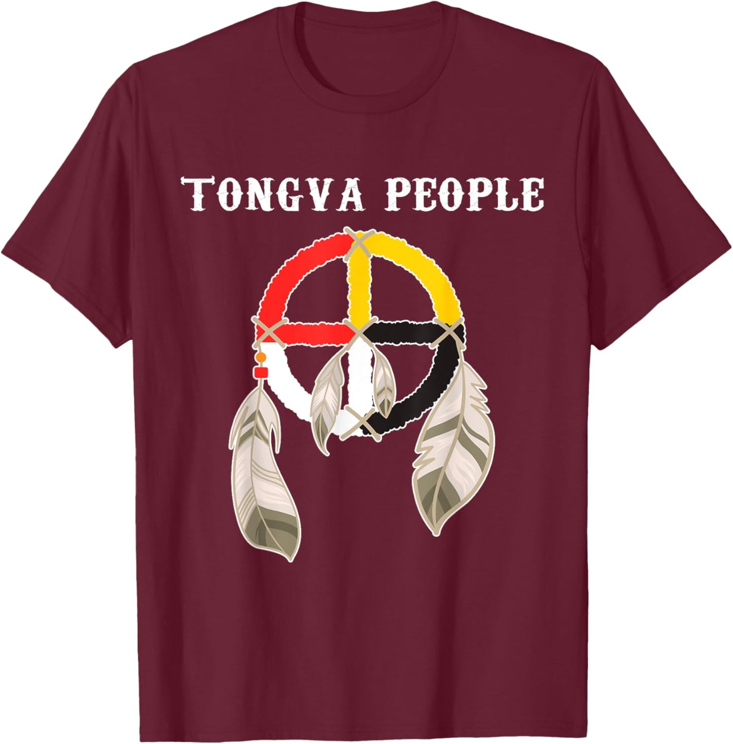 Gabrielino-Tongva Tribe Native American Medicine wheel T-Shirt - T-Shirt | Maroon