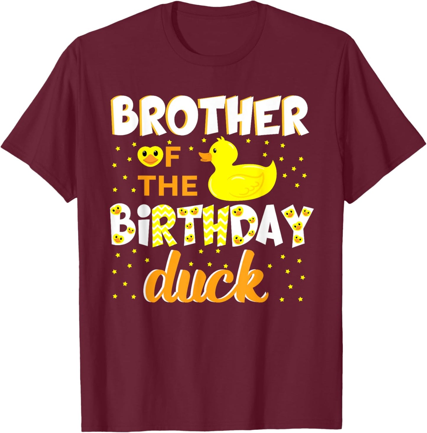 Brother Of The Birthday Duck Yellow Duck Birthday Fun T-Shirt - T-Shirt | Maroon