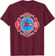 Fire Department Logo Uniform Fireman Firefighter Costume T-Shirt - T-Shirt | Maroon