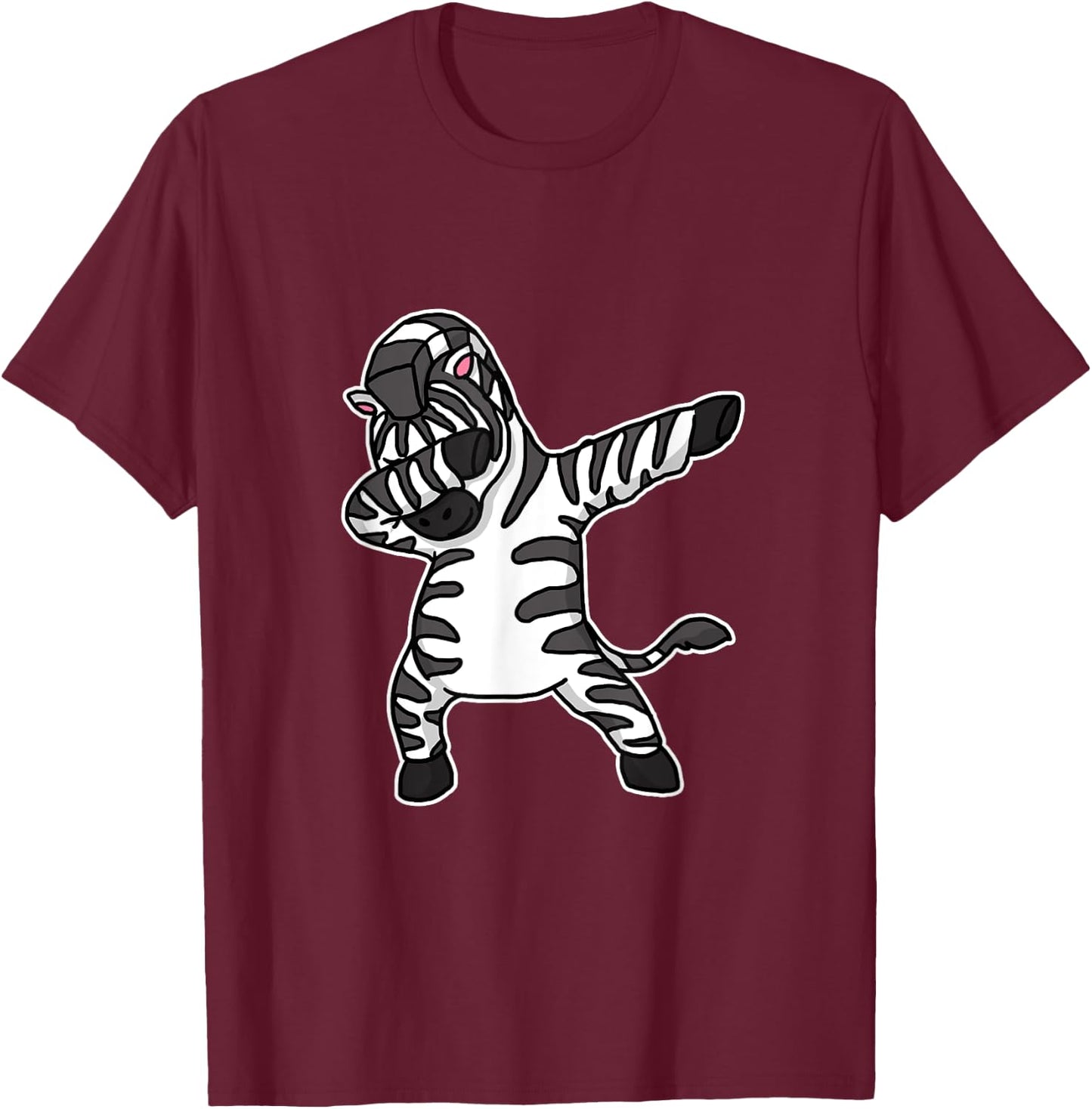 Funny Dabbing Zebra Gift Dab Dance T-Shirt - T-Shirt | Maroon