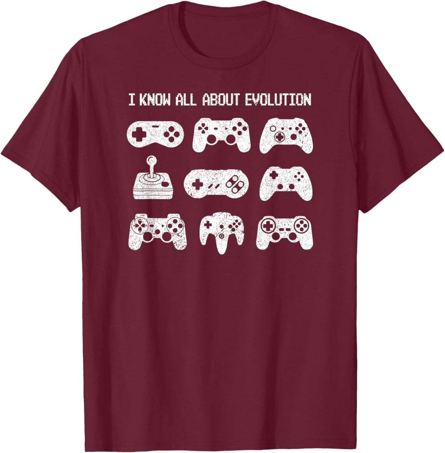 Control all the Things Video Game Controller Gaming Retro T-Shirt - T-Shirt | Maroon