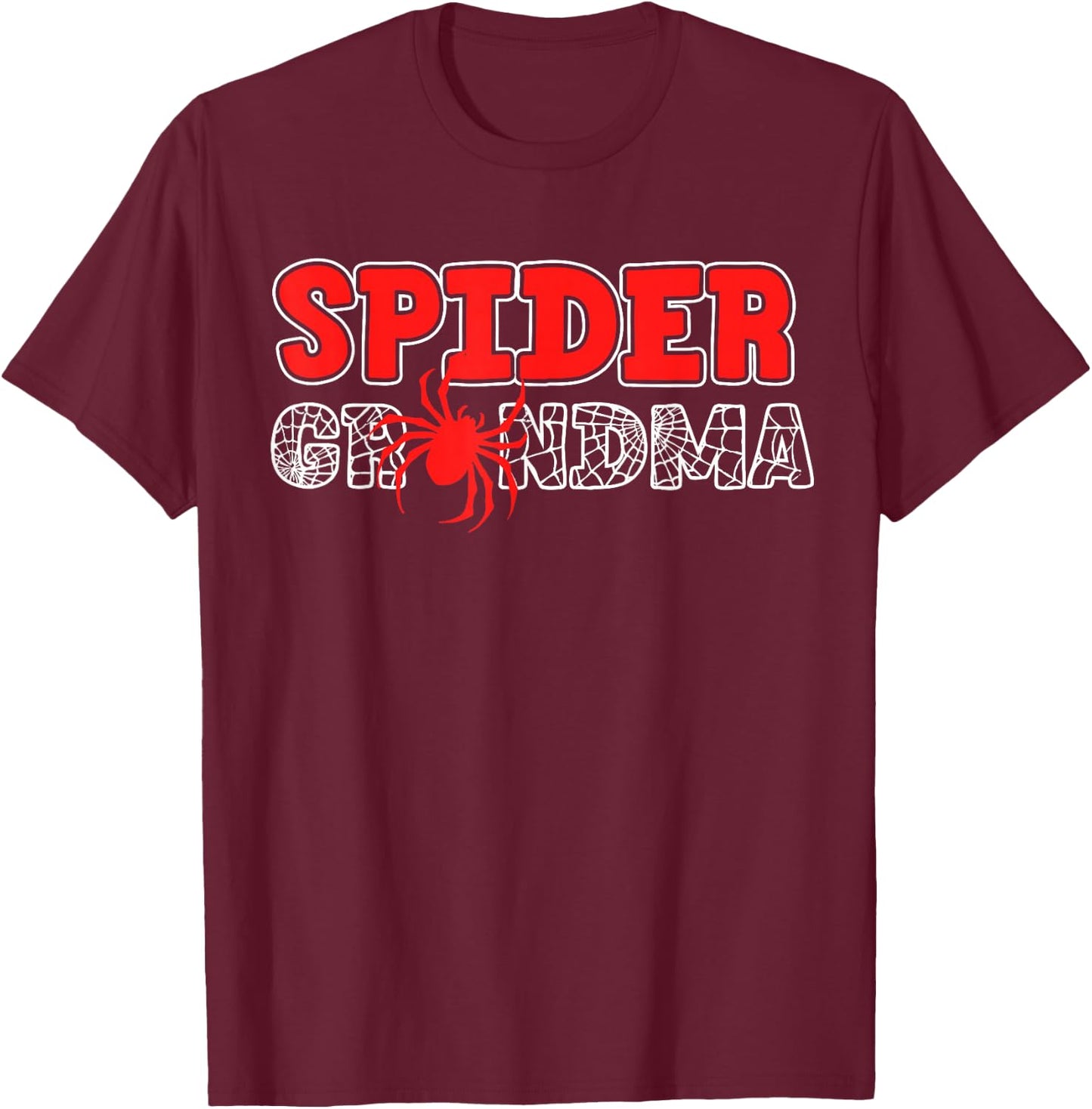 Spider Grandma Spidey Birthday Matching Family Christmas T-Shirt - T-Shirt | Maroon
