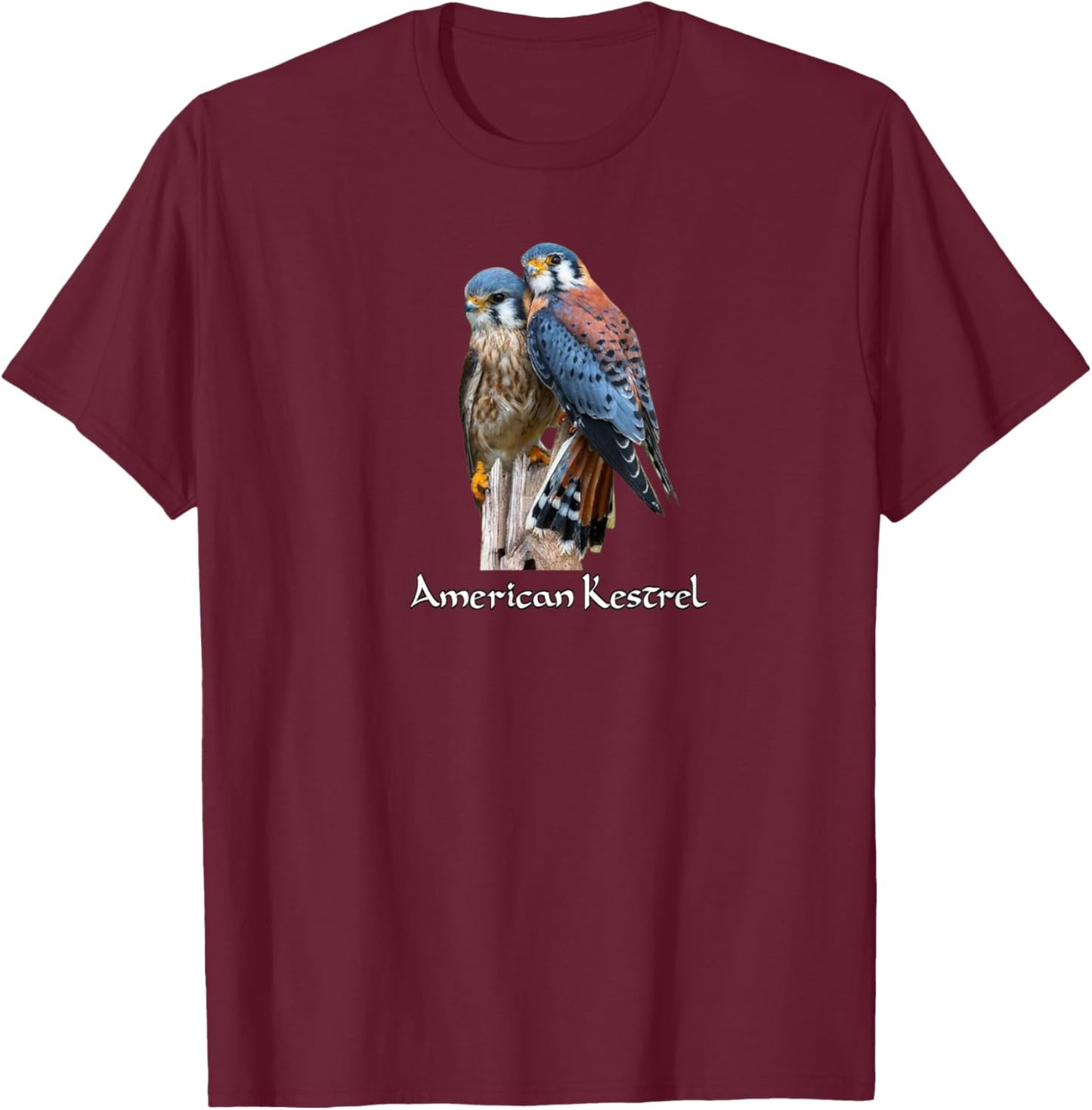 American Kestrel Wildlife T-Shirt - T-Shirt | Maroon
