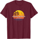 Puerto Penasco Vintage Palm Tree Sunset T-Shirt - T-Shirt | Maroon