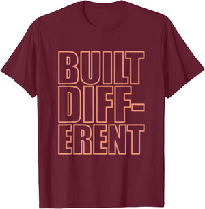 Concrete And Luxury Built Different Crimson Bliss T-Shirt - T-Shirt | Maroon