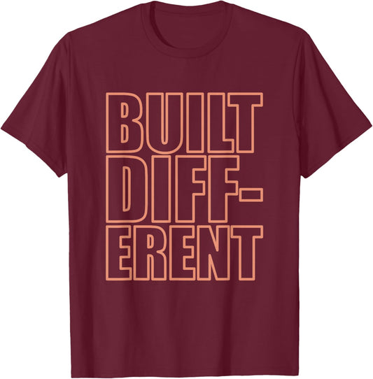 Concrete And Luxury Built Different Crimson Bliss T-Shirt - T-Shirt | Maroon