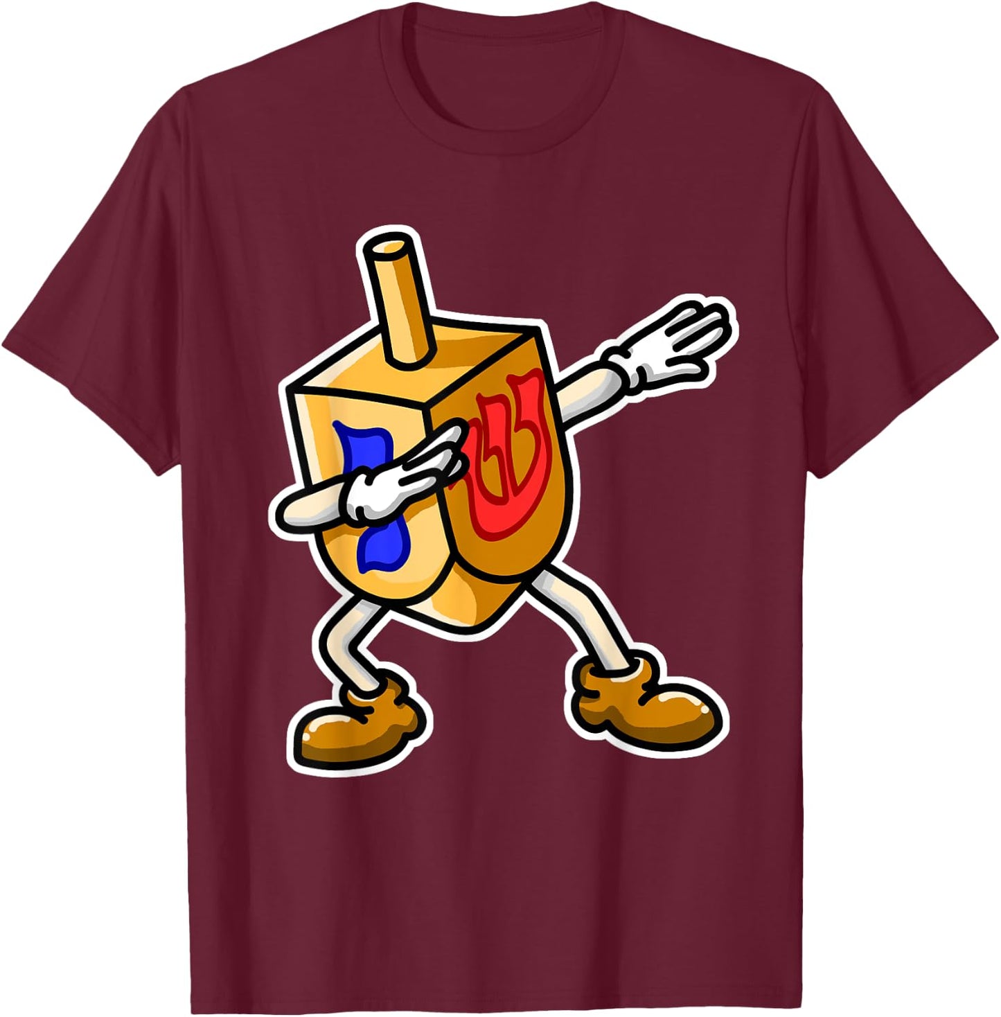 Dabbing Dreidel Shirt, Funny Chanukah Gifts for Kids, Dab T-Shirt - T-Shirt | Maroon