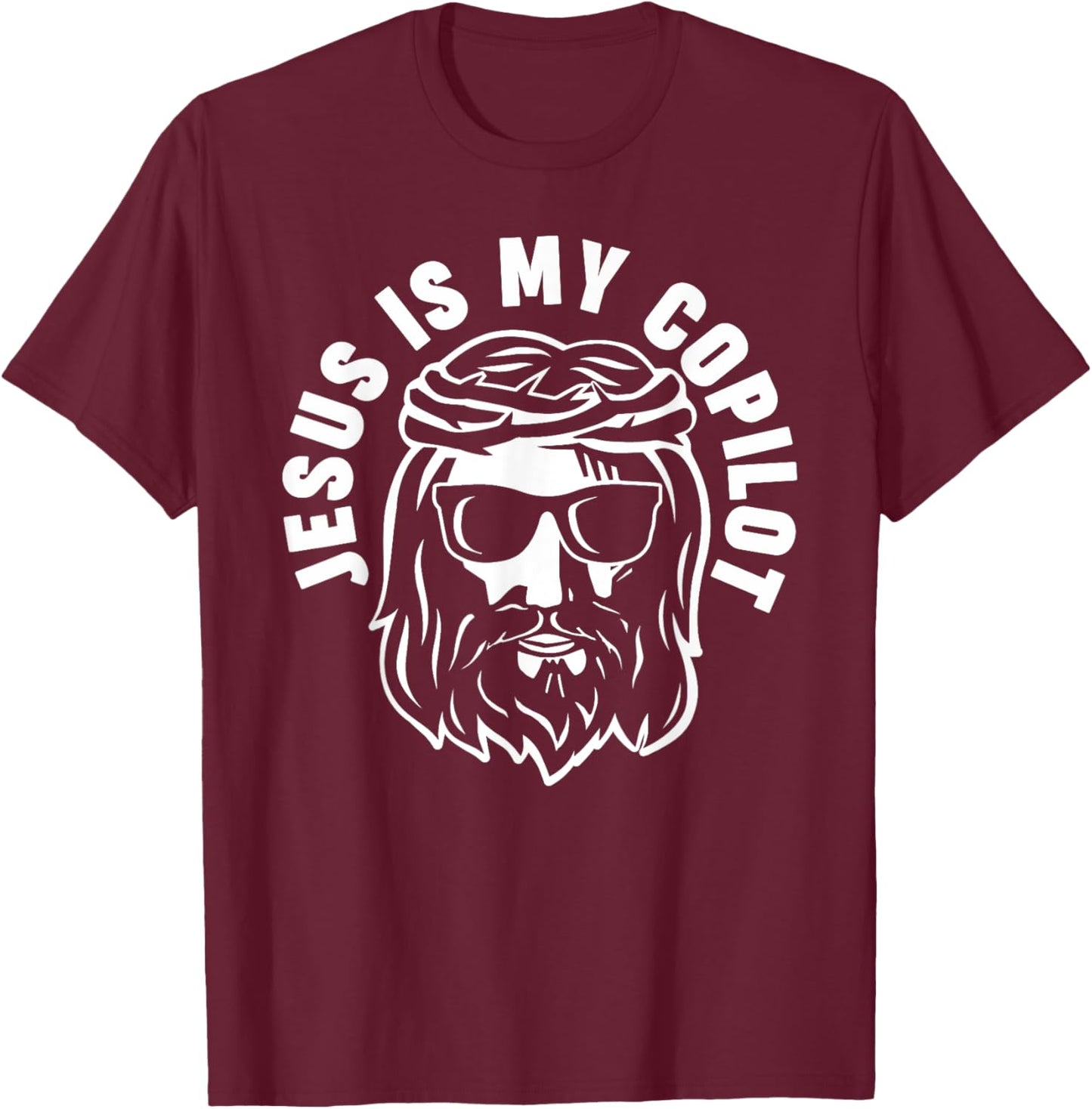 Jesus Is My Copilot T-Shirt - T-Shirt | Maroon