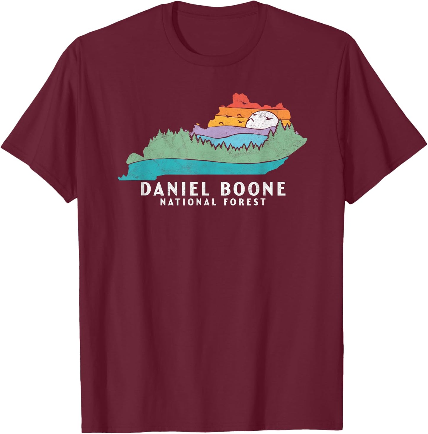 Daniel Boone Forest Kentucky Outdoors State Nature Shirt T-Shirt - T-Shirt | Maroon