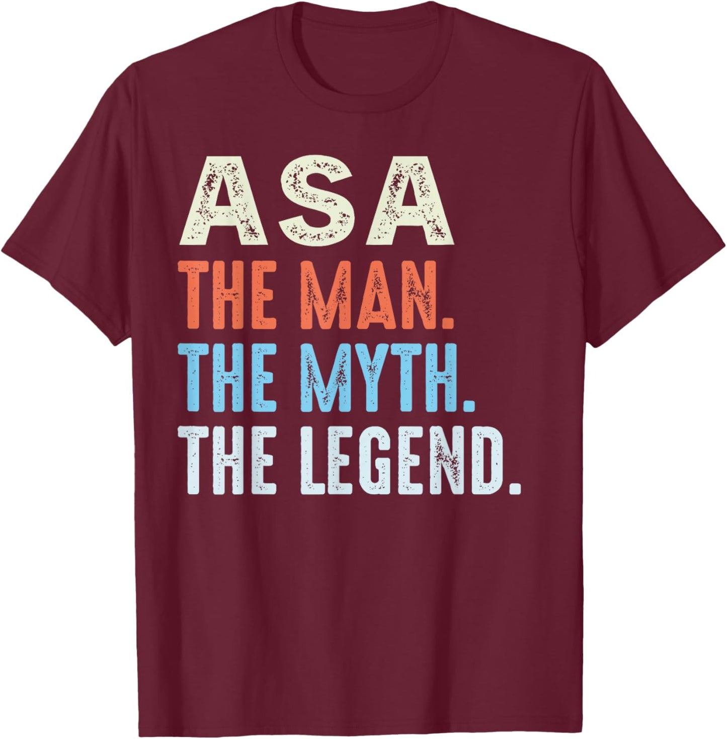ASA The Legend Name Personalized Cute Idea Men Vintage ASA T-Shirt - T-Shirt | Maroon