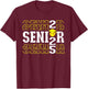 Senior 2025 Softball Class of 2025 Graduation T-Shirt - T-Shirt | Maroon