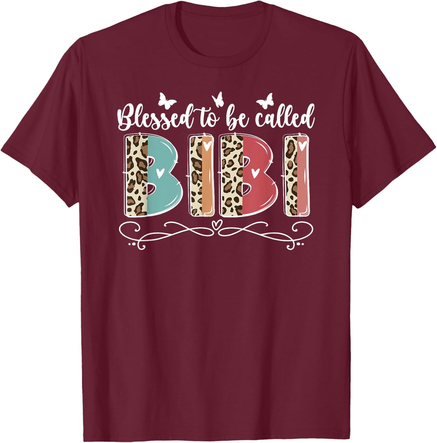 Blessed To Be Called Bibi Grandma Bibi Grandmother T-Shirt - T-Shirt | Maroon