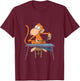 Monkey Plays Marimba Xylophone T-Shirt - T-Shirt | Maroon