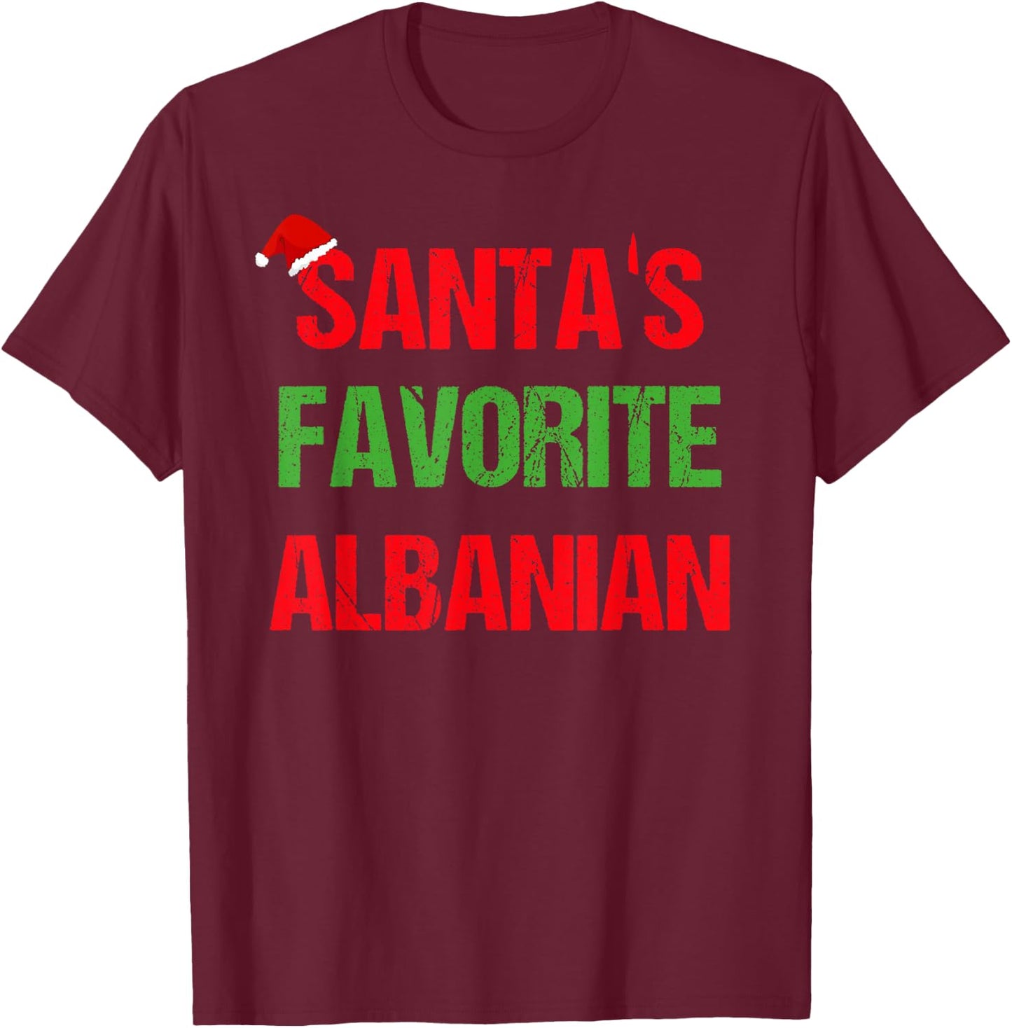 Albanian Funny Albania Pajama Christmas Gift T-Shirt - T-Shirt | Maroon