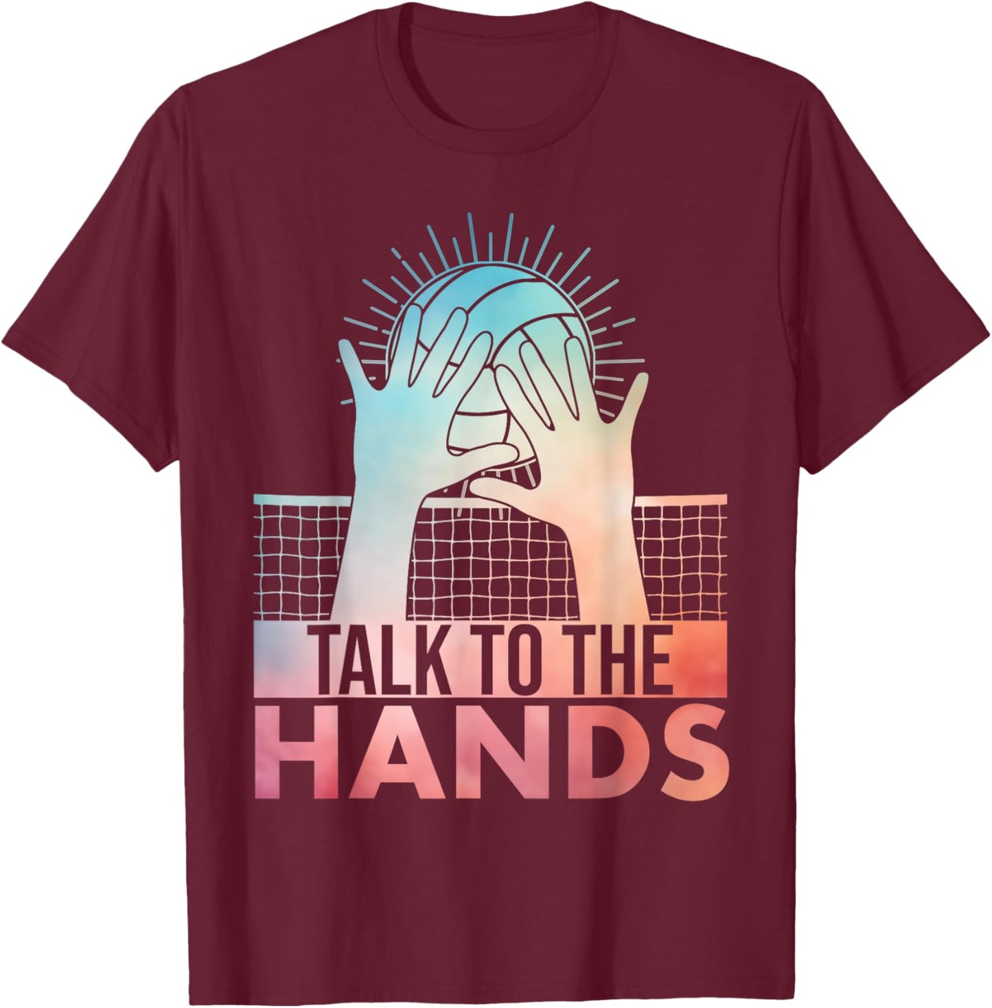 Funny Volleyball Art Women Blocker Volleyball Player T-Shirt - T-Shirt | Maroon