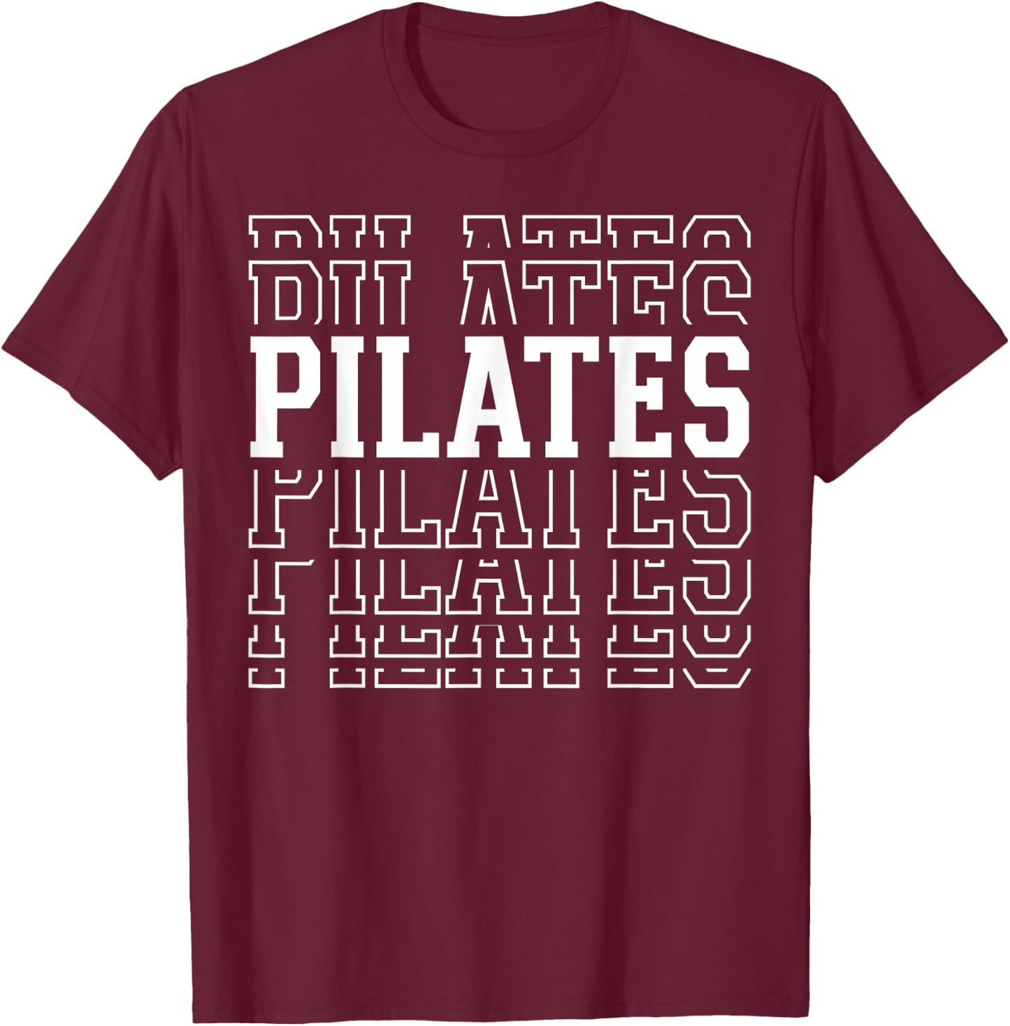 Pilates Funny Layered Text Instructor Coach T-Shirt - T-Shirt | Maroon