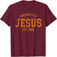 Vintage Property Of Jesus Est 1980s T-Shirt - T-Shirt | Maroon
