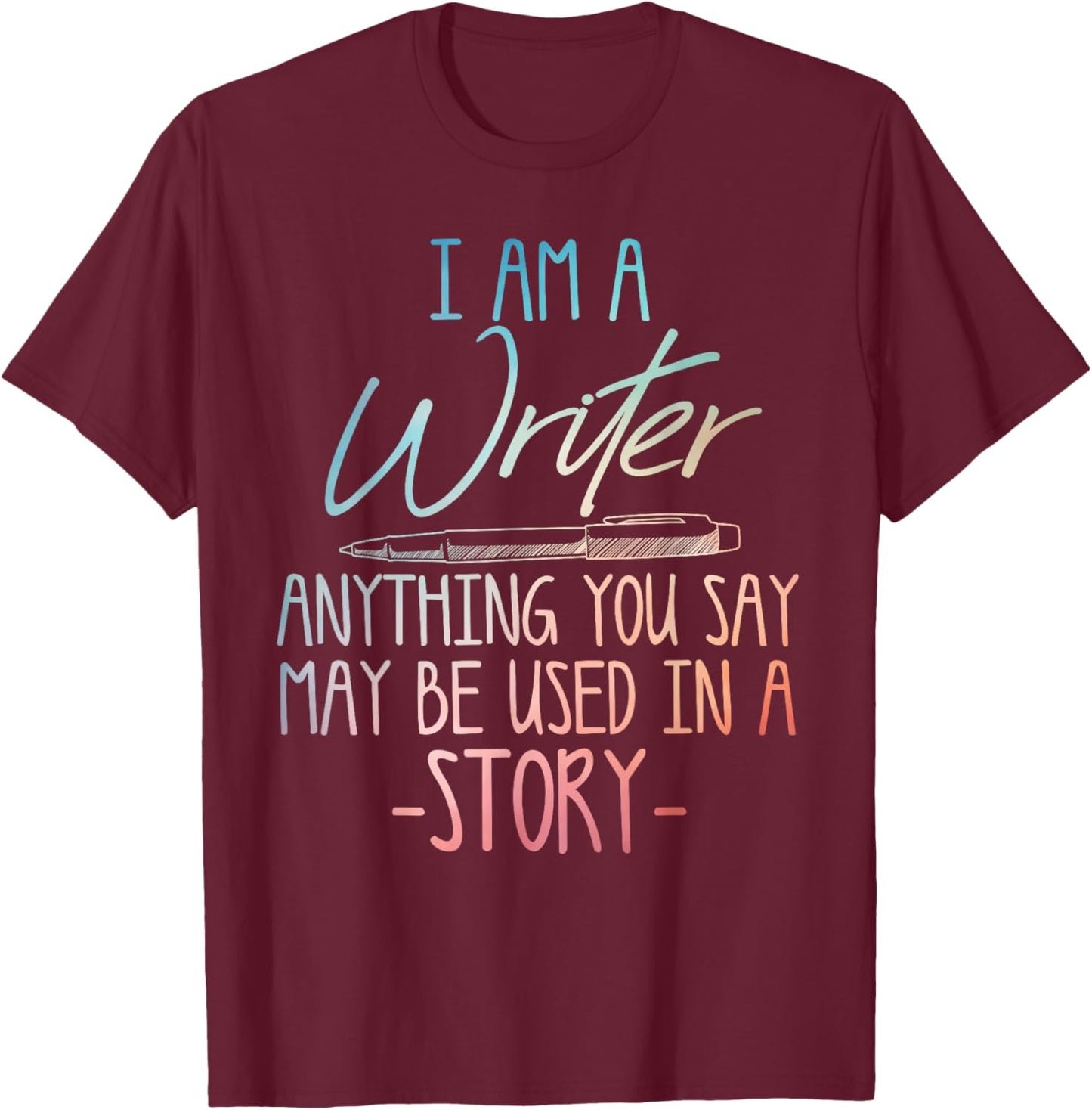 Writer Art Women Writing Lover Author Poet Writer T-Shirt - T-Shirt | Maroon