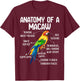 Anatomy of a Macaw Macaw Blue Yellow Hybrid Macaw Bird T-Shirt - T-Shirt | Maroon