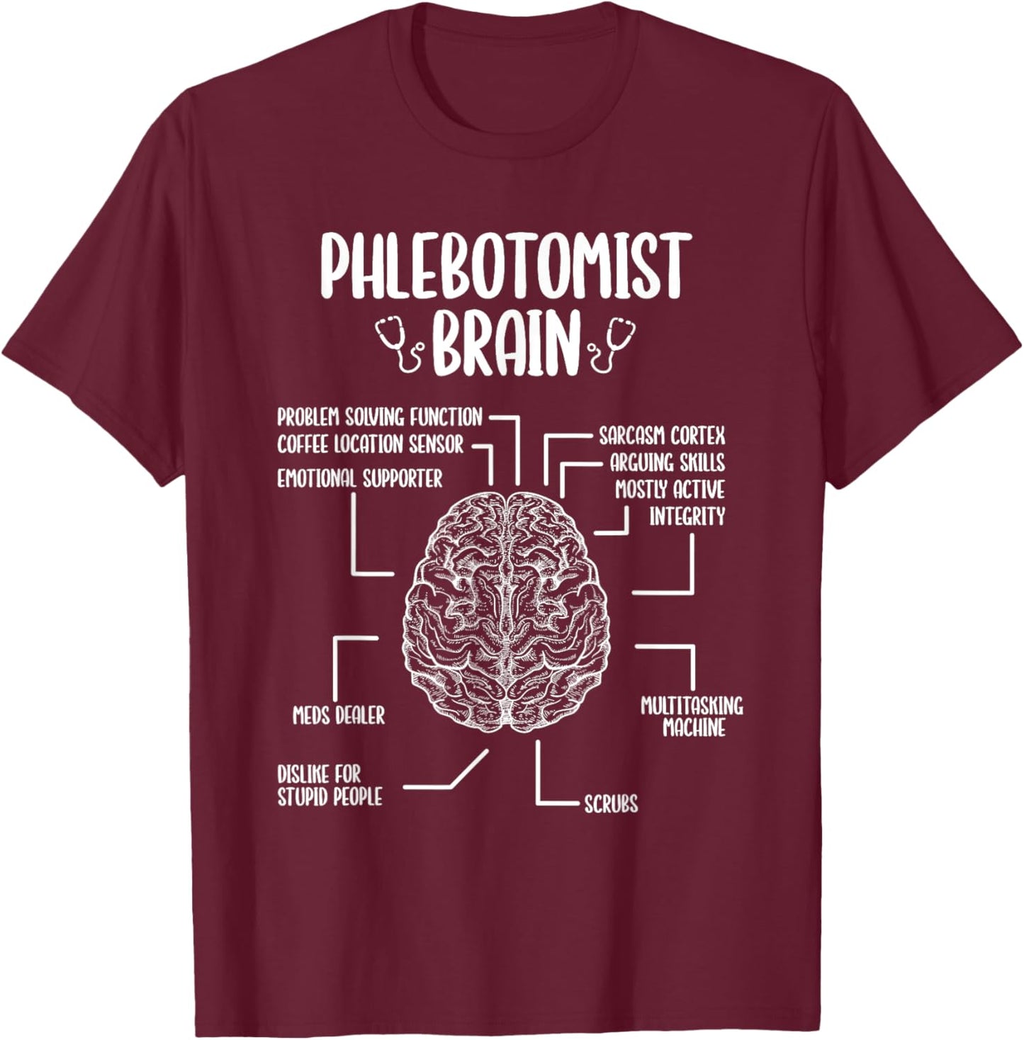 Phlebotomist Essentials Phlebotomy Doctor Accessoires T-Shirt - T-Shirt | Maroon