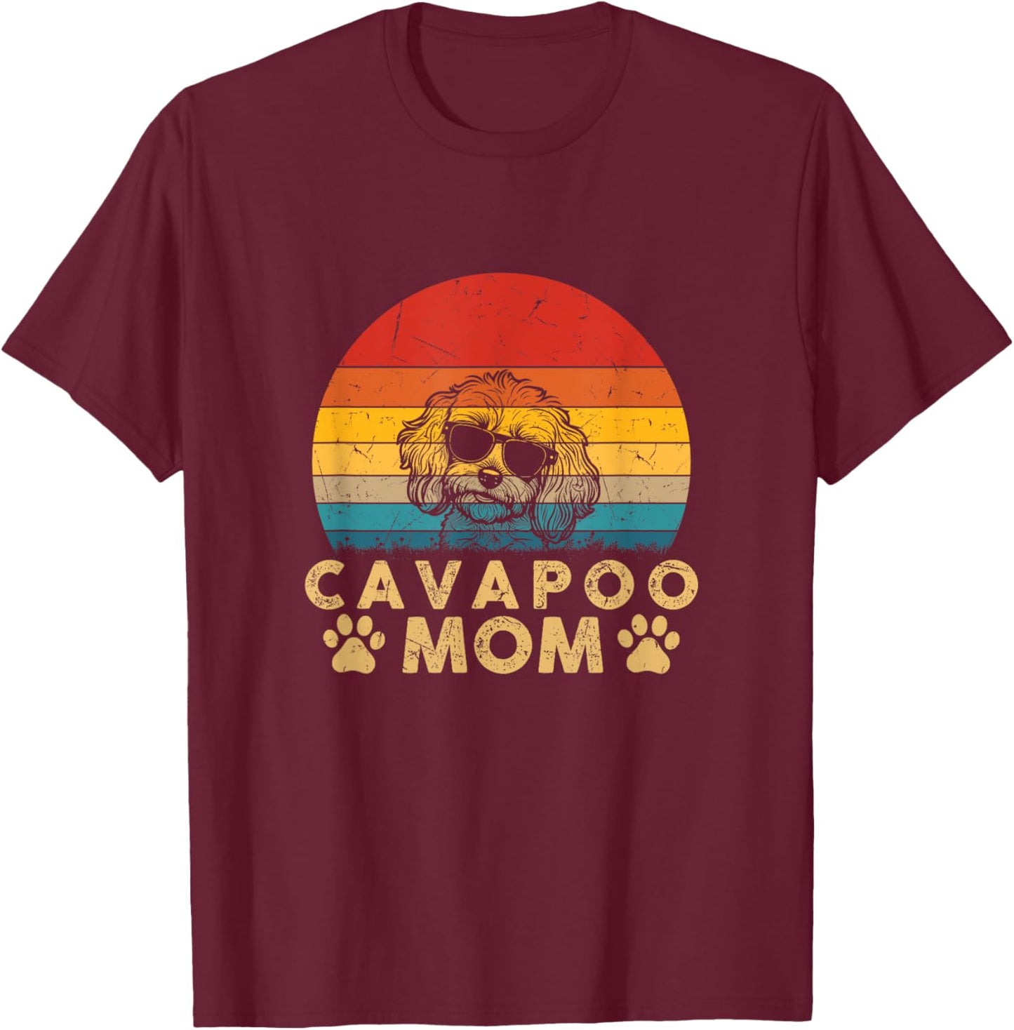 Vintage Cavapoo Mom Dog Lover Cute Gifts Funny Mothers Day Men Women Kids T-Shirt - T-Shirt | Maroon