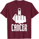 Fuck Cancer Middle Finger T-Shirt - T-Shirt | Maroon